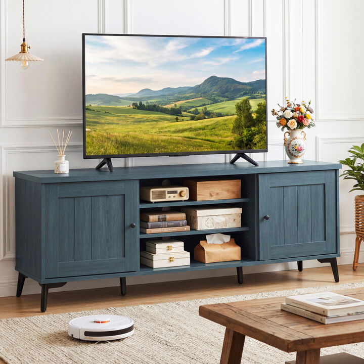 Modern Entertainment Center TV Stand with 2 Doors for 65 Inch TVs