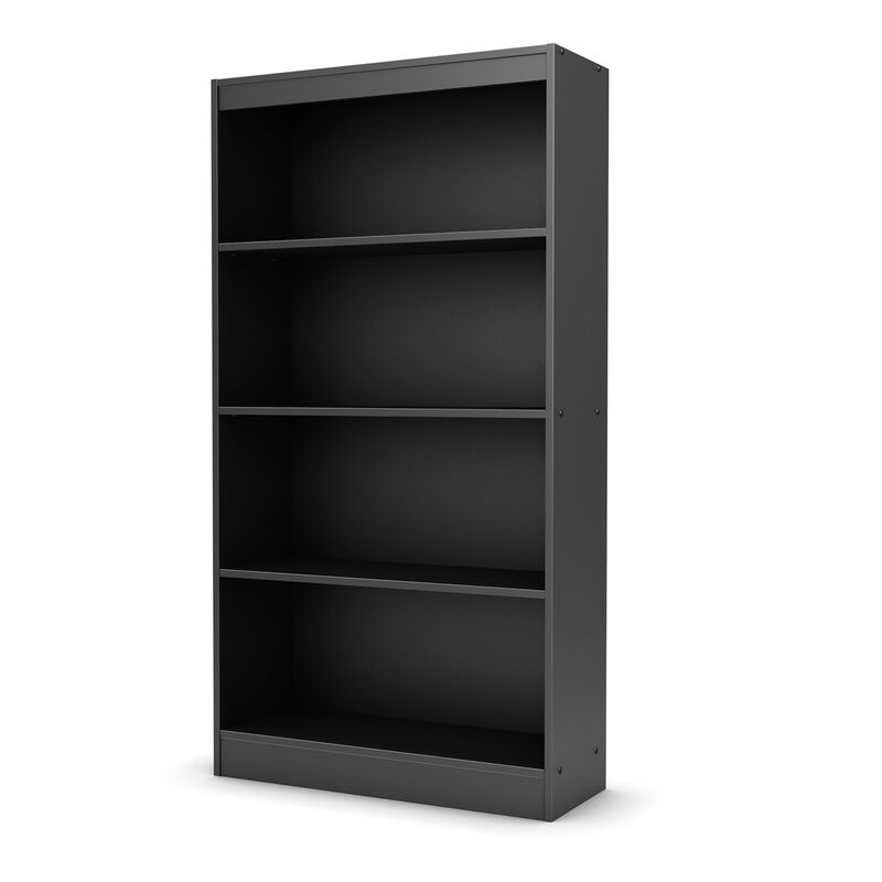 QuikFurn Four Shelf Eco-Friendly Bookcase in Black Finish image number 1
