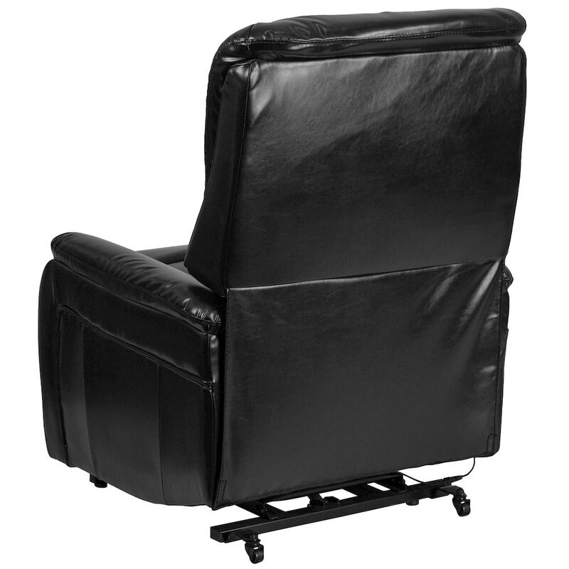 Flash Furniture Black Leather Soft Remote Powered Lift Recliner for Elderly