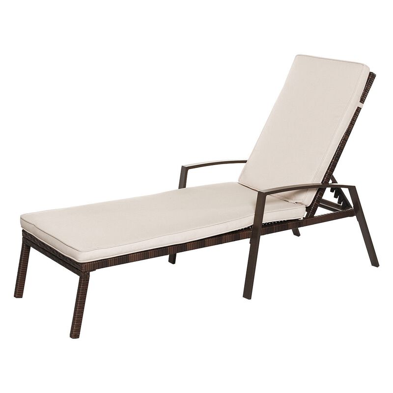 Adjustable Rattan Chaise Lounges Set for Patio &ndash; Ergonomic Chairs with Cushions (2PCS) image number 3