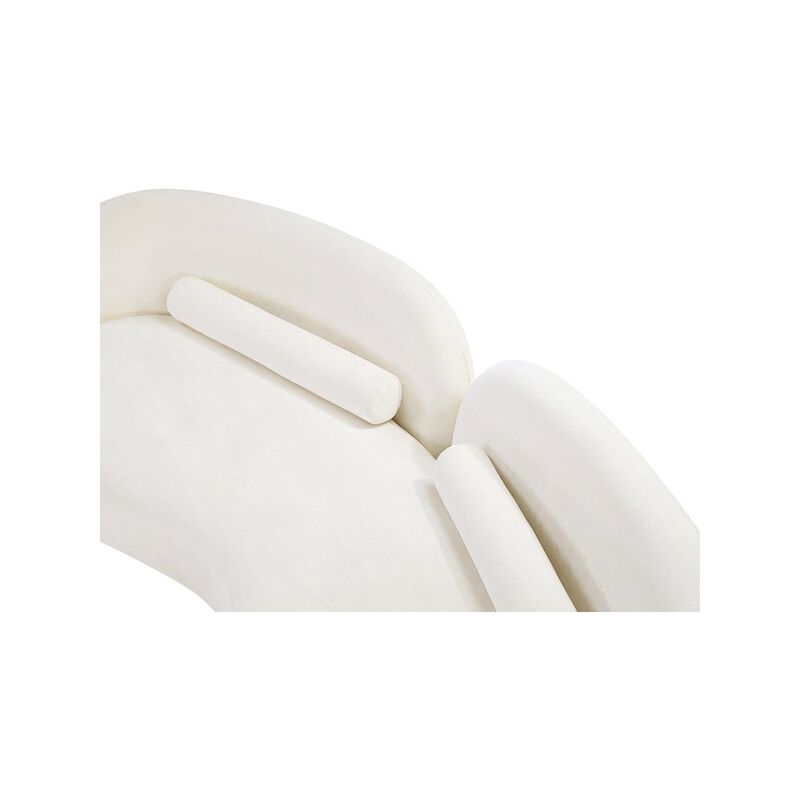 Meridian Furniture Daphne Cream Chenille Fabric Sofa