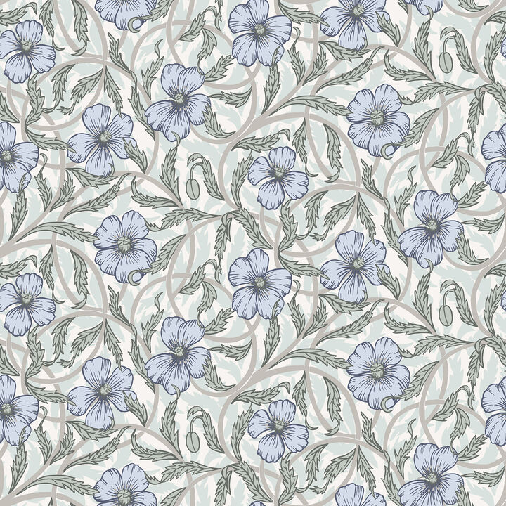 Imogen Light Blue Floral Wallpaper