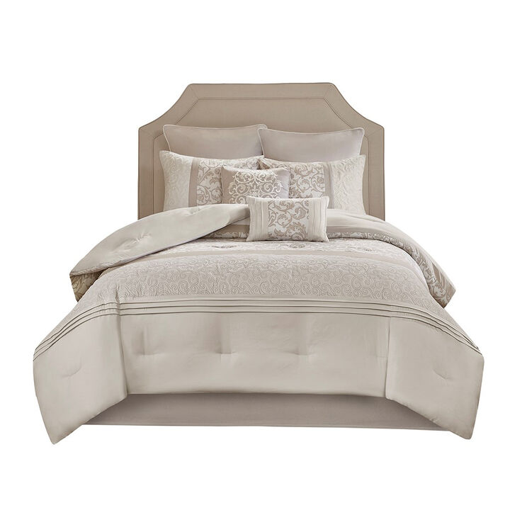 Gracie Mills McConnell 8-Piece Embroidered Pintucked Comforter Set