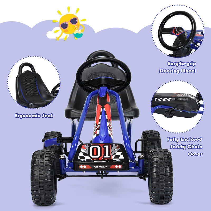 Adjustable Seat Pedal Powered Ride On Car with 4 Wheel Design image number 3