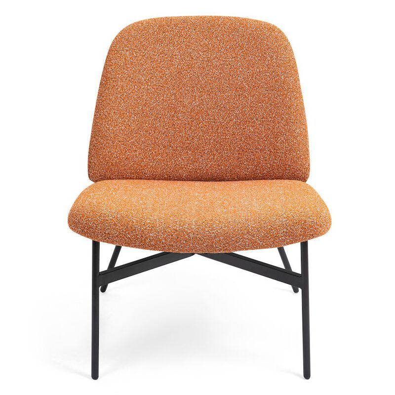 Glamour Home Belhonor Orange Fabric Accent Chair with Black Metal Legs