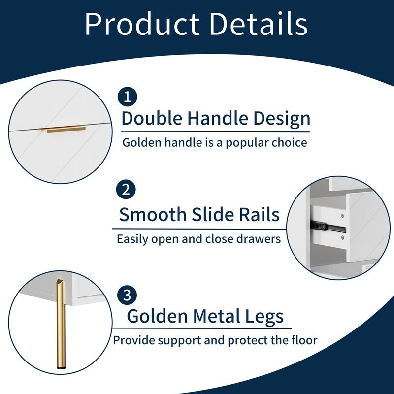 3-Drawer Dresser Chest Cabinet