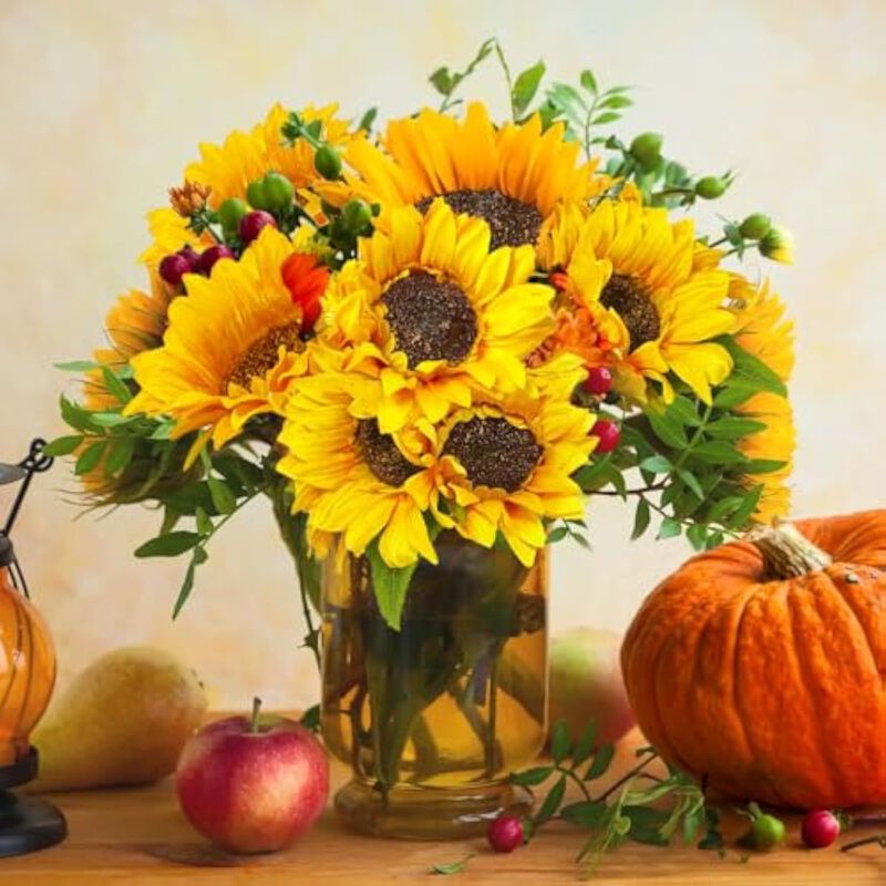 10 Piece Artificial Sunflower Flower Stems Long Stem Wedding Centerpiece Decor image number 3
