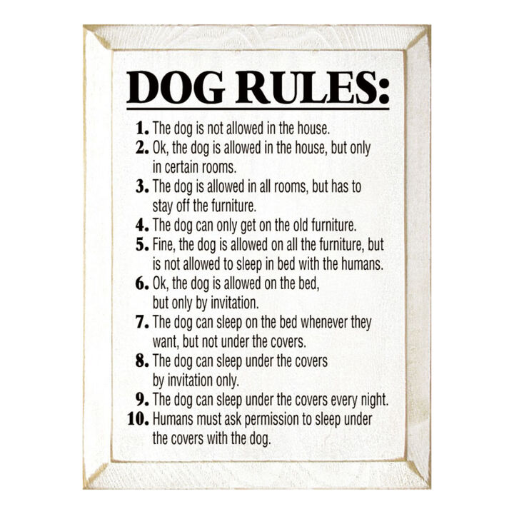 Funny Pet Rules Wood Sign Dog Lover Rustic Farmhouse Wall Hanging Decor