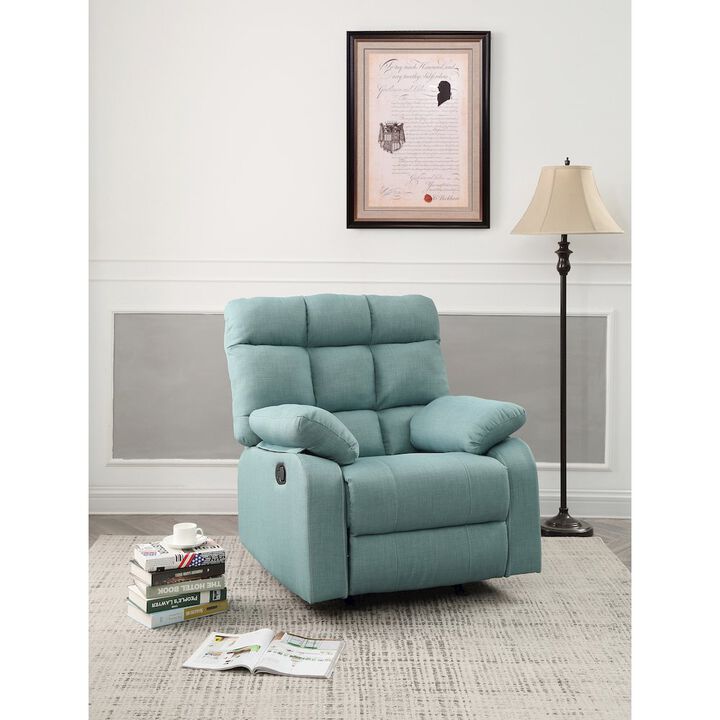 Glory Furniture Cindy Recliner in Teal Color