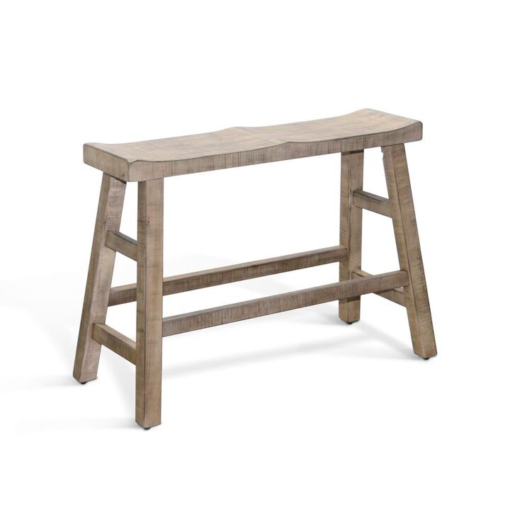 Sunny Designs Beach Pebble Counter Bench, Wood Seat