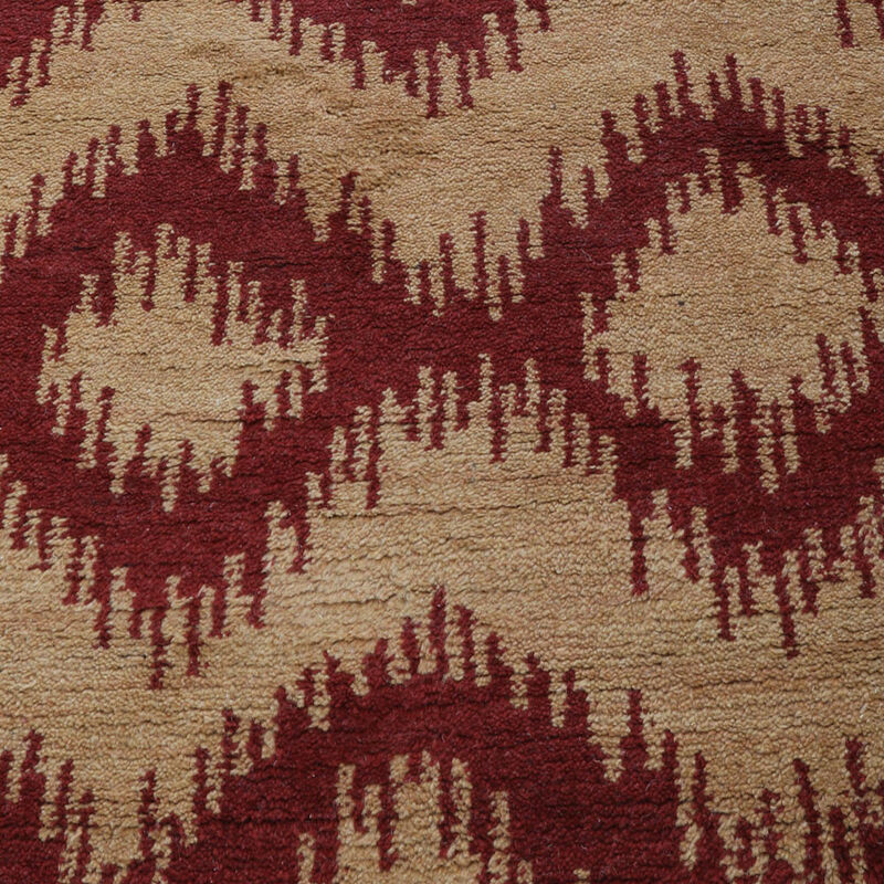 HAND KNOTTED WOOL Geometric AREA RUGS  - Rectangle Shape, Geometric Modern, Medium Pile Handmade Area Rugs for Living Room, Bed Room (N00165) image number 3
