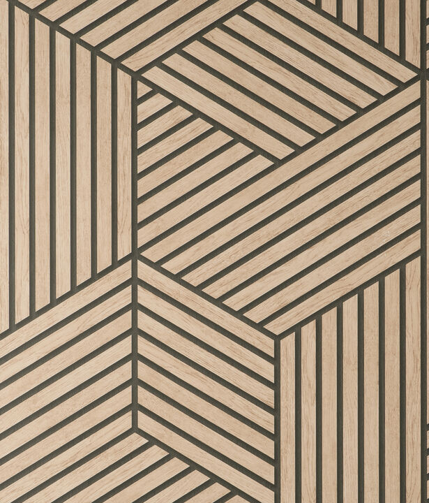 Gerrit Light Brown Geometric Panel Wallpaper