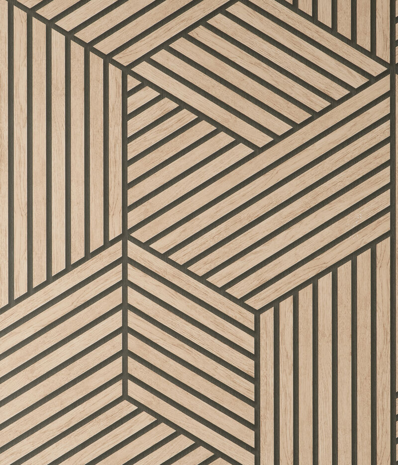 Gerrit Light Brown Geometric Panel Wallpaper image number 0