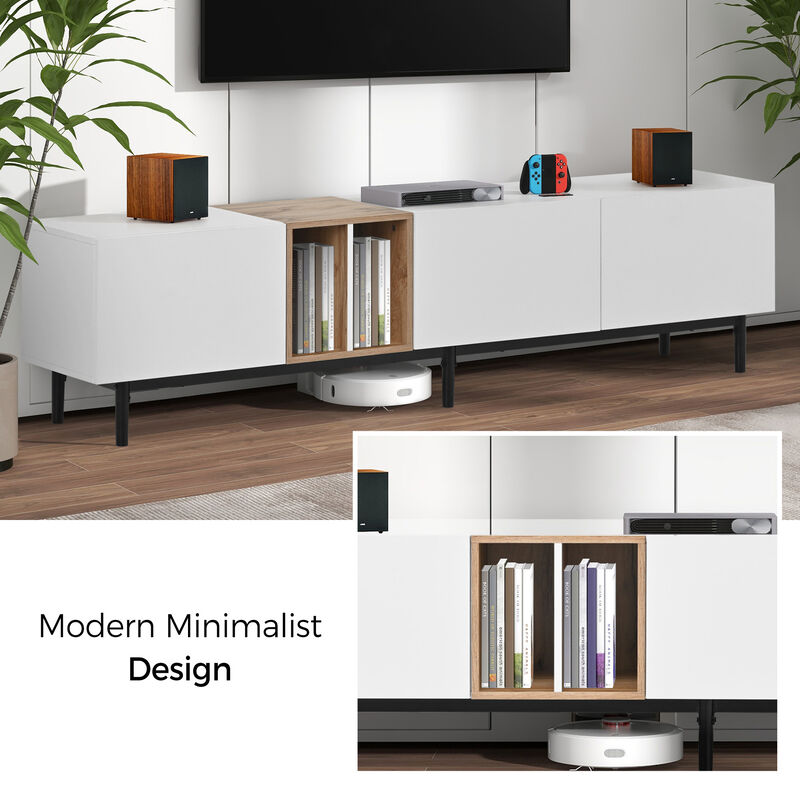 Merax Modern Storage Cabinet TV Stand with 3 Doors