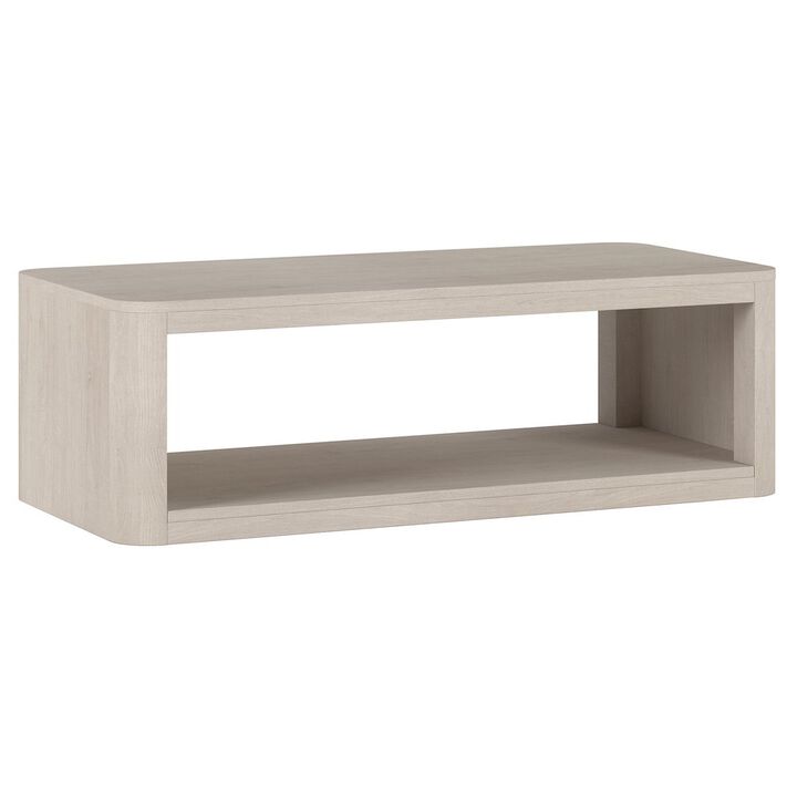 Hudson&Canal Kellan 47 Wide Rectangular Coffee Table in Alder White