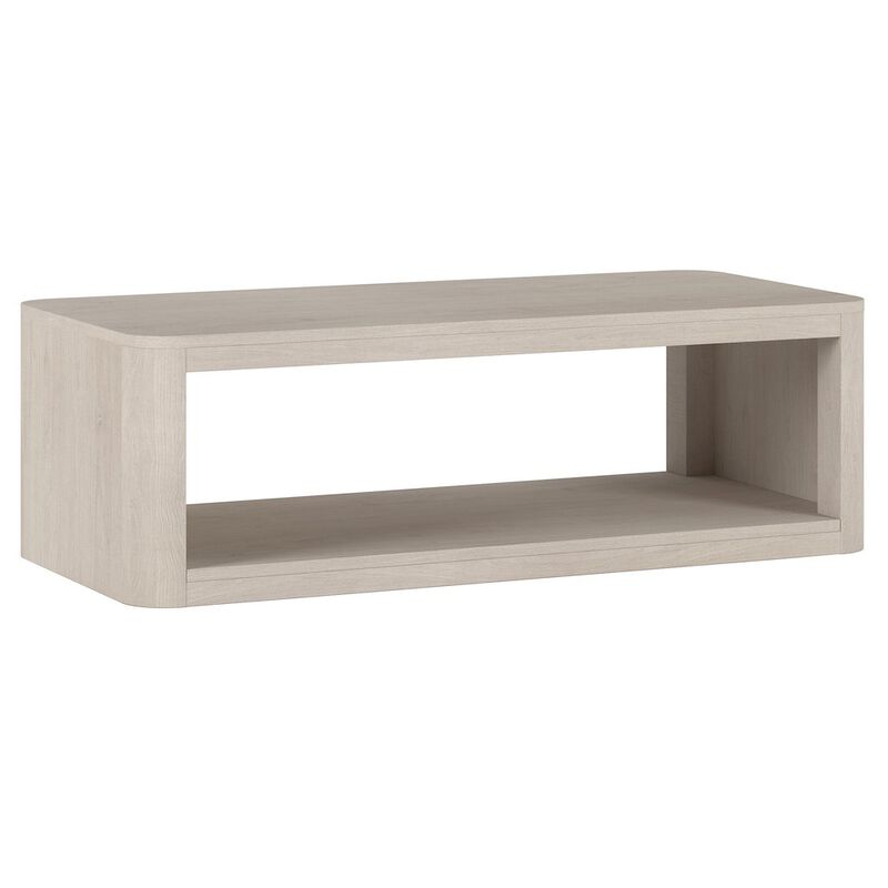 Hudson&Canal Kellan 47 Wide Rectangular Coffee Table in Alder White