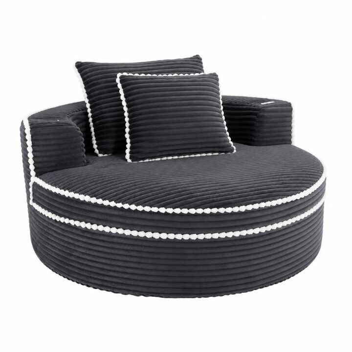 GOODSILO Round Multi-functional Memory Foam Convertible Sofa Bed Sectional Cloud Couch for Small Living Spaces, Apartments and Offices
