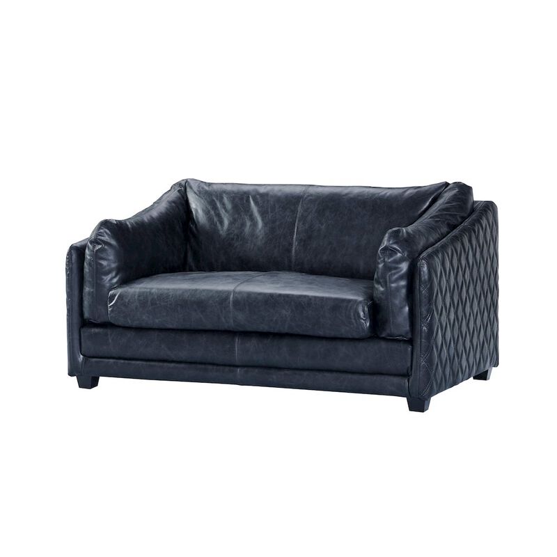 Crafters and Weavers Waco Rustic Modern Love Seat - Slate Leather