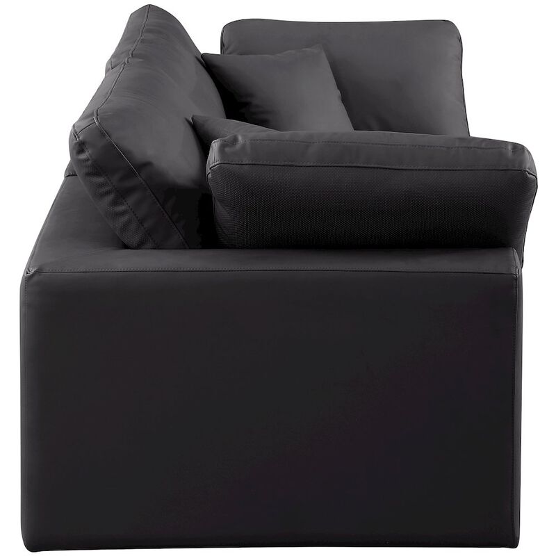 Meridian Furniture Comfy Black Vegan Leather Modular Sofa