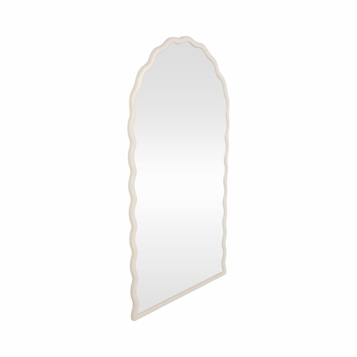 31x59" Wavy Leaner Mirror, White