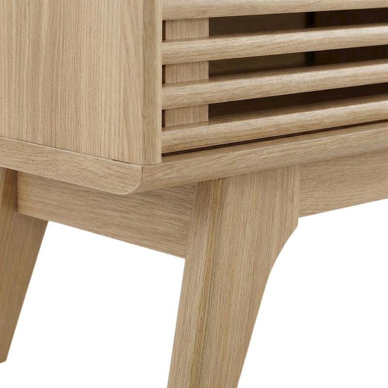 Brown wood TV stand with sleek design and sturdy construction image number 6