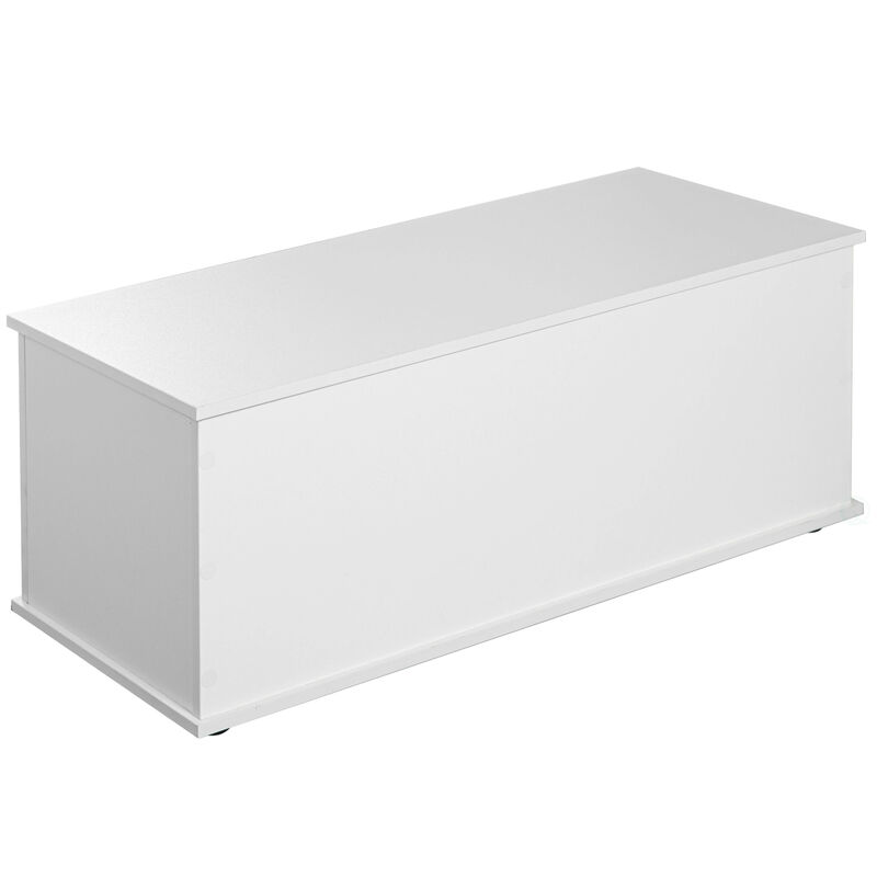 Multi Purpose White Wooden Storage Box, Organizer and Bench Perfect Furniture to Add Accent in Entryway and keep Shoes, Bedroom Bench, Playroom Storage or Window Table in your Living Room
