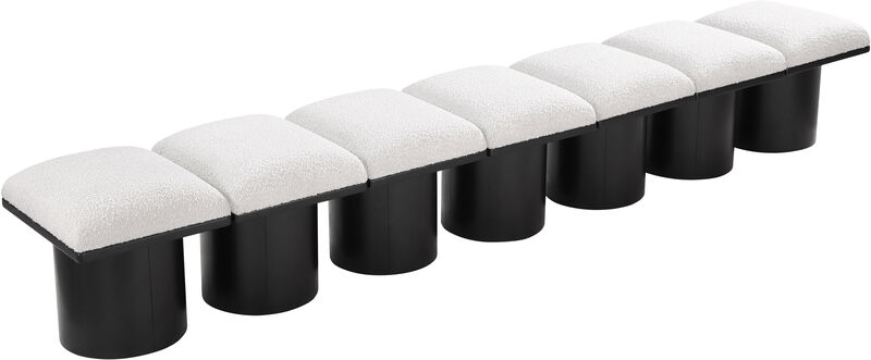 Meridian Furniture Pavilion Cream Boucle Fabric Bench