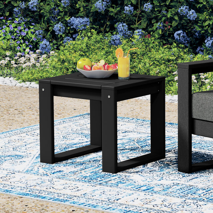 WestinTrends Modern Outdoor HDPE Rectangle Patio Side Table