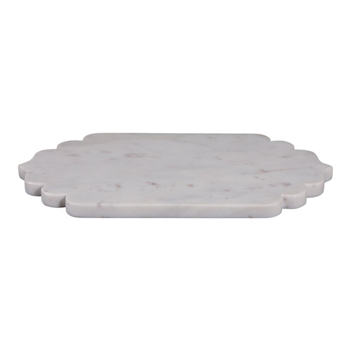 Scallop Edge Oval Marble Tray