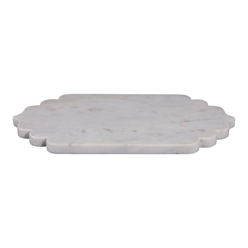 Scallop Edge Oval Marble Tray image number 0