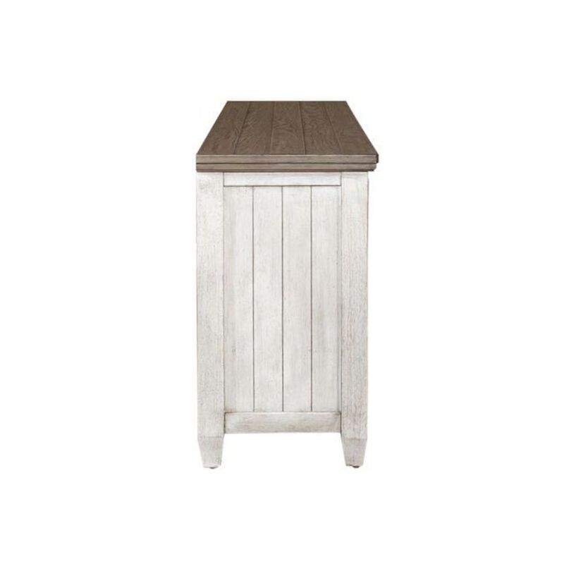 Liberty Furniture Heartland 76 Inch Tile TV Console in Antique White w/ Tobacco Top image number 1