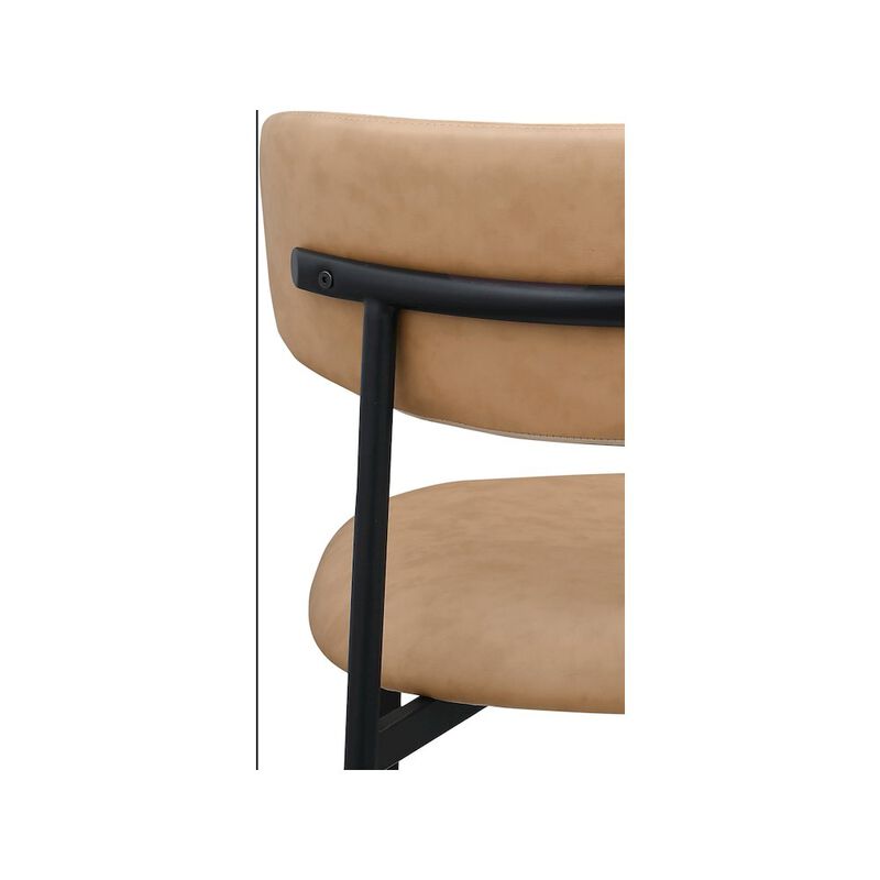 Meridian Furniture Lupita Tan Vegan Leather Dining Chair, Set of 2