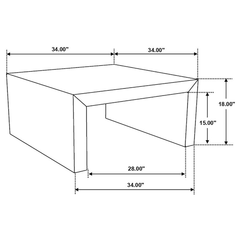 Coaster Co. of America Odilia Square Solid Wood Coffee Table Auburn