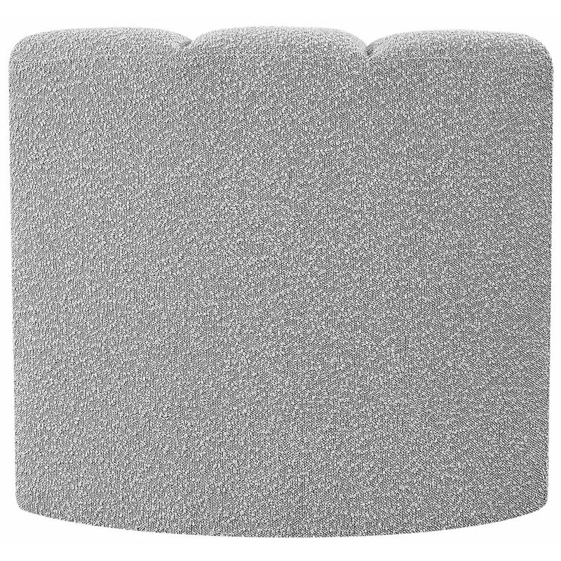 Meridian Furniture Arc Grey Boucle Fabric Curved Corner