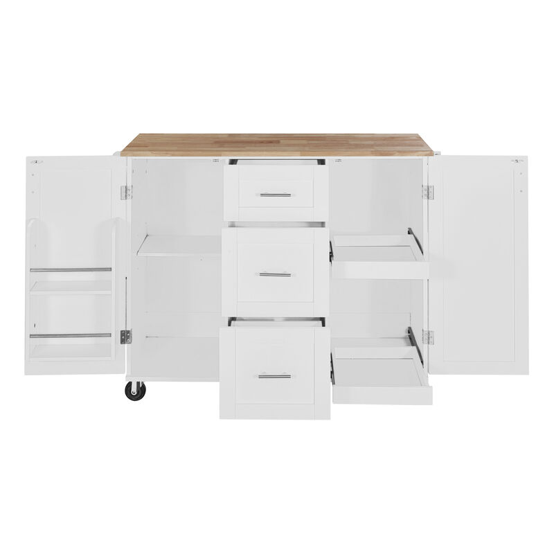 Merax Modern Kitchen Cart Rolling Kitchen Island with Storage