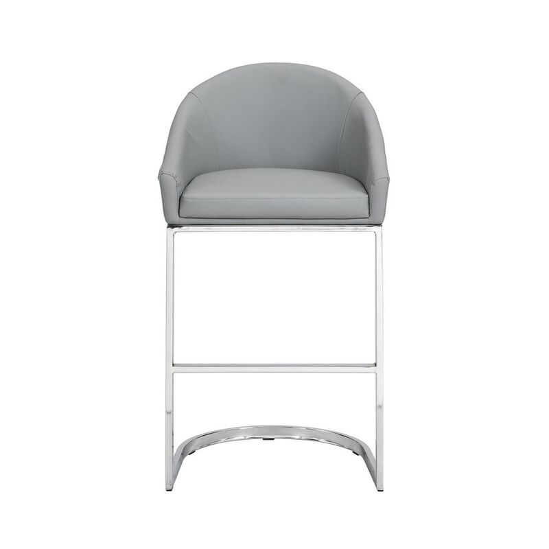 Carolina Living Torano 26 Upholstered Counter Stool - Chrome - Gray Upholstery