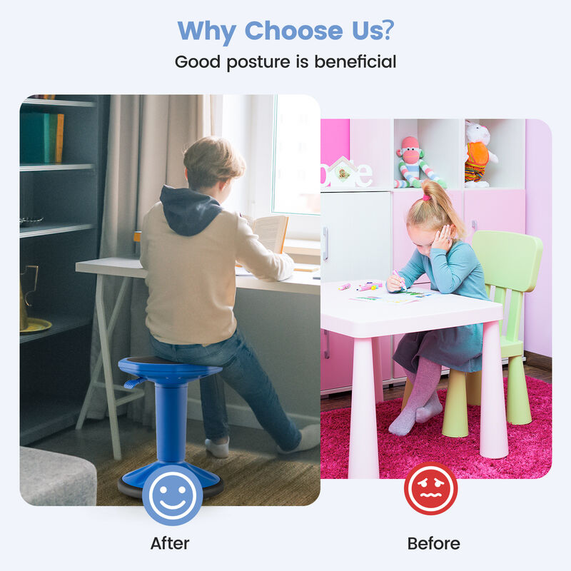 Adjustable-Height Wobble Chair Active Learning Stool for Office Stand Up Desk