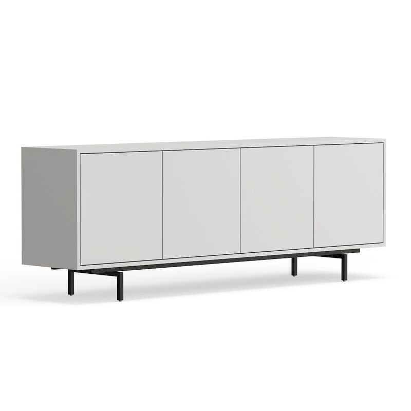Comfort Pointe Graysen White Laminate 4 Door TV Console