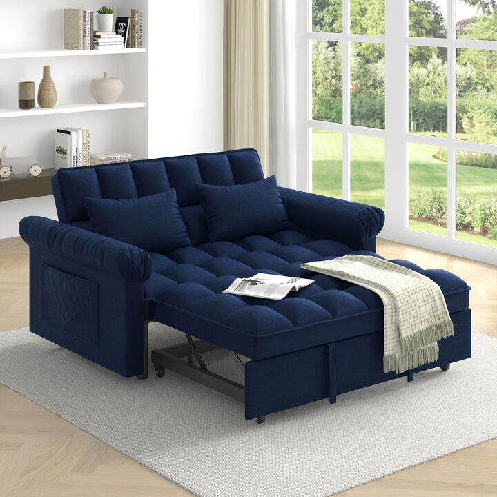TATEUS Quick Convert Loveseat Sofa Bed with Pull-out Bed - Adjustable Comfort for Guests