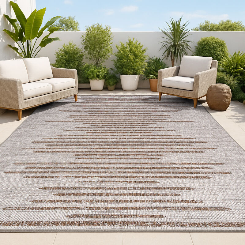 Zolak Berber Stripe Geometric Indoor/Outdoor Area Rug