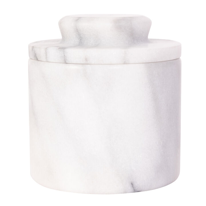 Saboga Home&trade; White Marble Butter Keeper