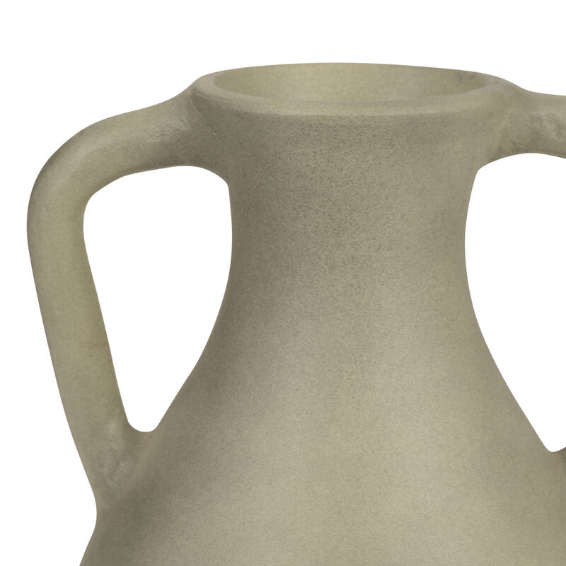11" Terracotta Jug Vase W/ Handles, Sage Green image number 4