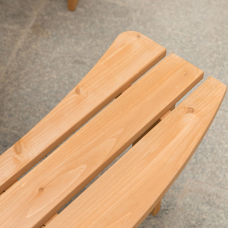 Wooden Outdoor Round Picnic Table with Bench for Patio, 6- Person with Umbrella Hole - Stained