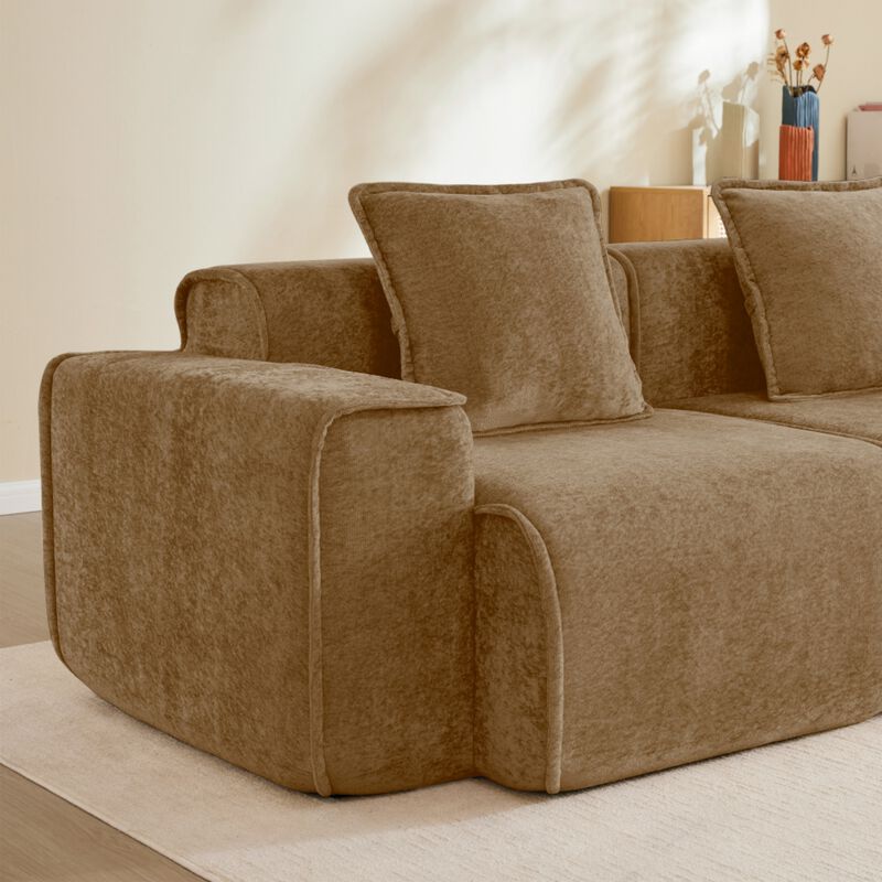 Glaquu Velvet Loveseat image number 5