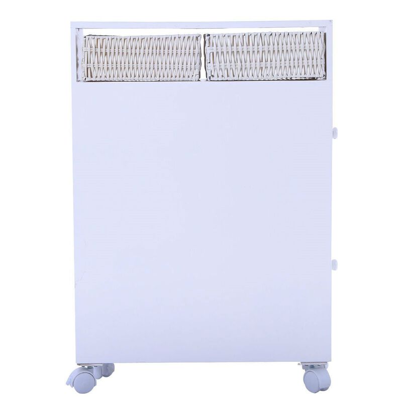 Rolling Bathroom Organizer Cabinet with Storage Baskets and Compact Design