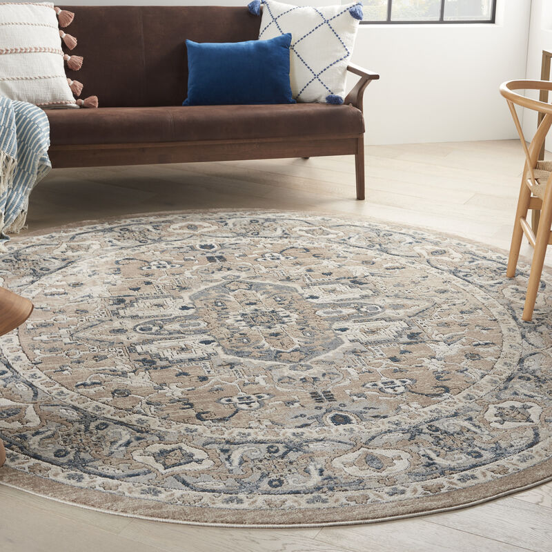 Quarry QUA05 Beige/Gray 7&rsquo;10&rdquo; x Round Rug image number 6