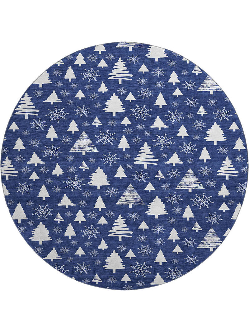 Merry & Bright MY23 Navy 8' Round Rug