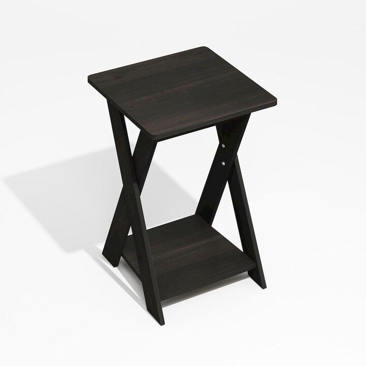 Modern Simplistic Criss-Crossed End Table, Side Table, Black Espresso