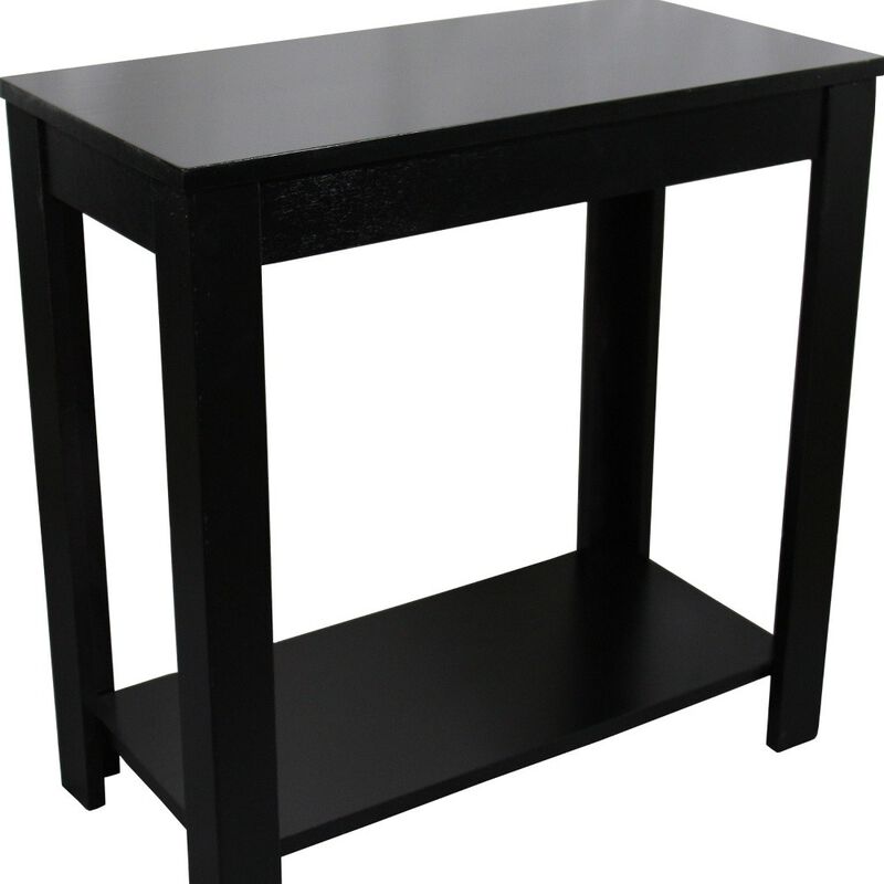 Hivvago 24 Inch Black End Table With Shelf