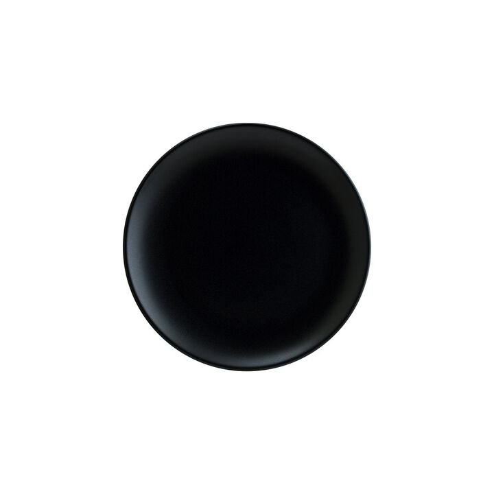 Notte dia.10.5" Round Black Vitrified Plate (Set of 4)